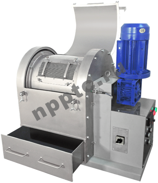 Лабораторная шаровая мельница МШБ-30 с кожухом для беспылевой выгрузки