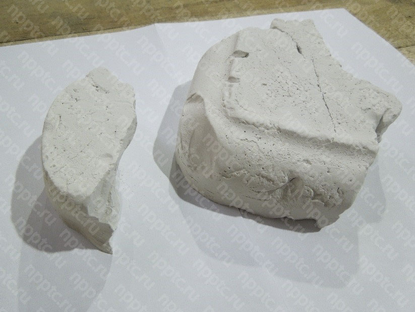 Эксперимент по дроблению кусков спеченного стеклопорошка